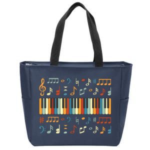 Cool Piano Keyboard Player Funny Pianist Keyboardist Outfit Zip Tote Bag