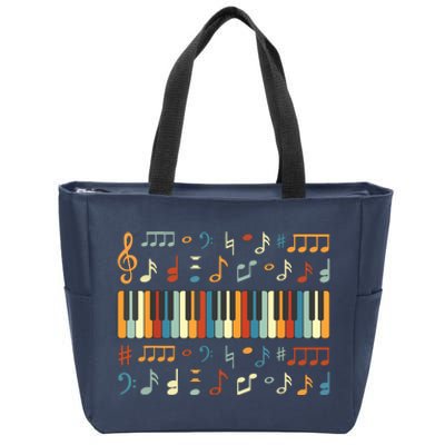 Cool Piano Keyboard Player Funny Pianist Keyboardist Outfit Zip Tote Bag