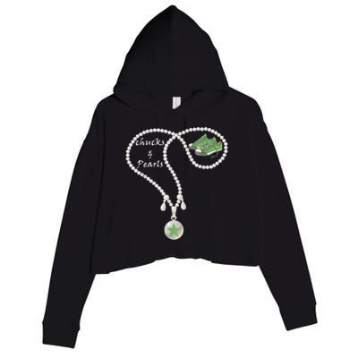 Chucks & Pearls Kamala, Converse Women Girls Crop Fleece Hoodie