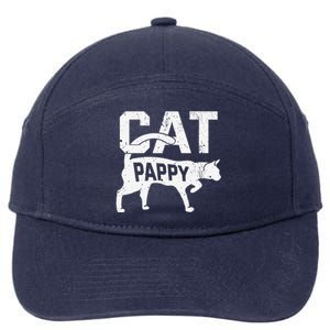 Cat Pappy Kitten Pet Owner Meow Fathers Day 7-Panel Snapback Hat