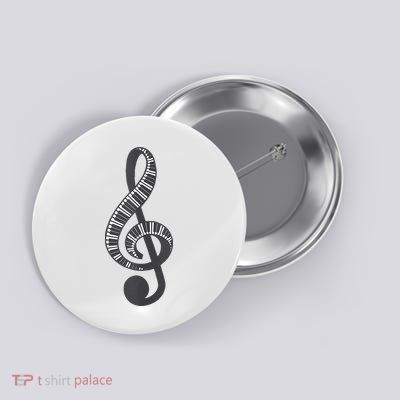 Cute Piano Keyboard Treble Clef Music Note Art Music Gift Button