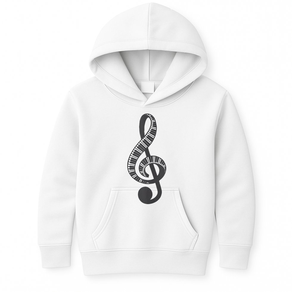 Cute Piano Keyboard Treble Clef Music Note Art Music Gift Kids Hoodie