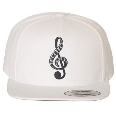 Cute Piano Keyboard Treble Clef Music Note Art Music Gift Wool Snapback Cap