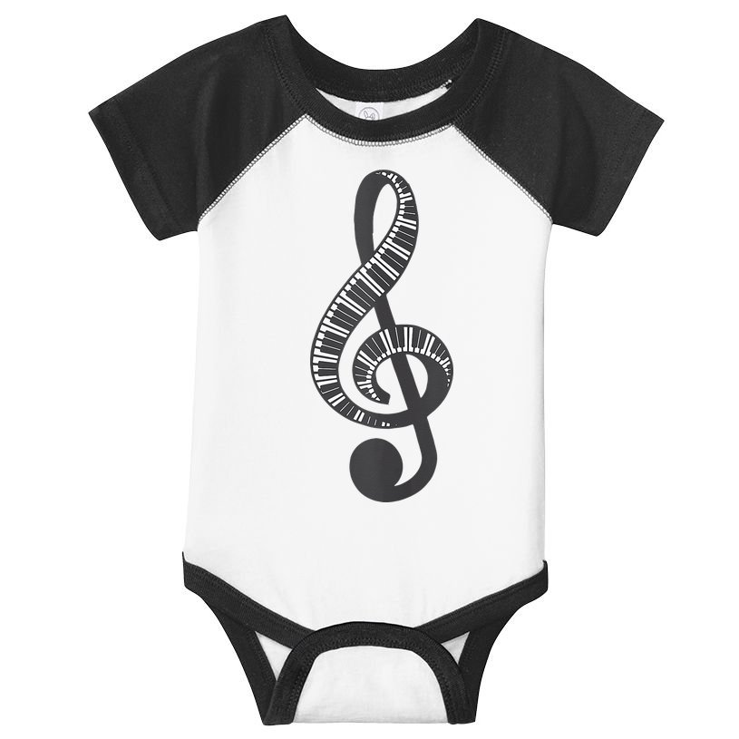 Cute Piano Keyboard Treble Clef Music Note Art Music Gift Infant Baby Jersey Bodysuit