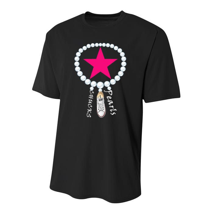 Chucks & Pearls Kamala Funny Converse Women Men Youth Performance Sprint T-Shirt