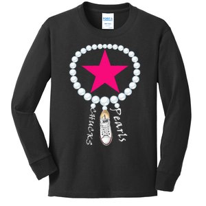 Chucks & Pearls Kamala Funny Converse Women Men Kids Long Sleeve Shirt