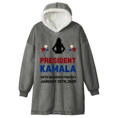 Cool President Kamala Harris 2024 Inauguration Day Souvenir Hooded Wearable Blanket