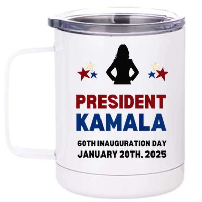 Cool President Kamala Harris 2024 Inauguration Day Souvenir 12 oz Stainless Steel Tumbler Cup