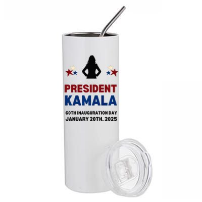 Cool President Kamala Harris 2024 Inauguration Day Souvenir Stainless Steel Tumbler