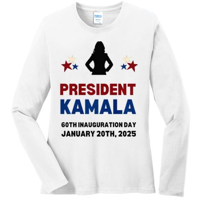 Cool President Kamala Harris 2024 Inauguration Day Souvenir Ladies Long Sleeve Shirt