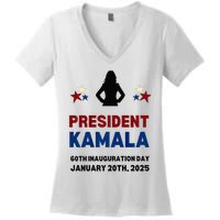 Cool President Kamala Harris 2024 Inauguration Day Souvenir Women's V-Neck T-Shirt