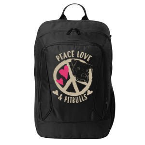 Cute Peace Love And Pitbulls And Gift City Backpack