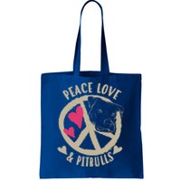 Cute Peace Love And Pitbulls And Gift Tote Bag