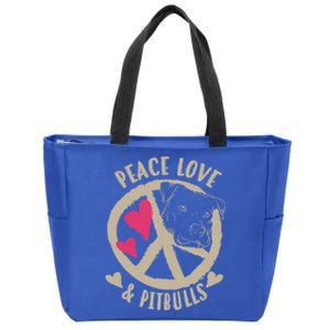 Cute Peace Love And Pitbulls And Gift Zip Tote Bag