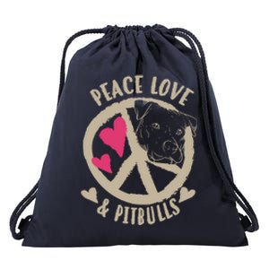 Cute Peace Love And Pitbulls And Gift Drawstring Bag