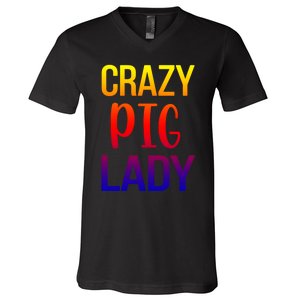 Crazy Pig Lady Pig Mom Pig Lover Pig Mama Pig Owner Cool Gift V-Neck T-Shirt