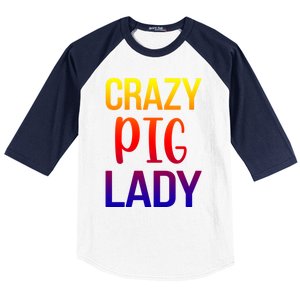 Crazy Pig Lady Pig Mom Pig Lover Pig Mama Pig Owner Cool Gift Baseball Sleeve Shirt