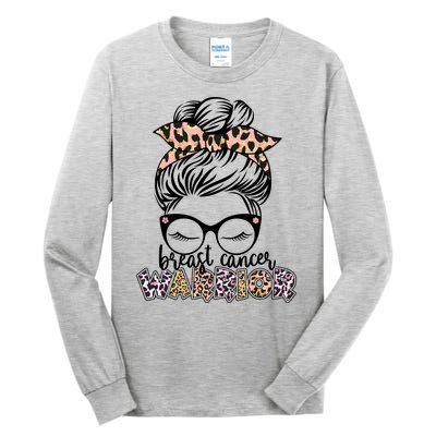 Cute Pink Leopard Print Breast Cancer Warrior Tall Long Sleeve T-Shirt