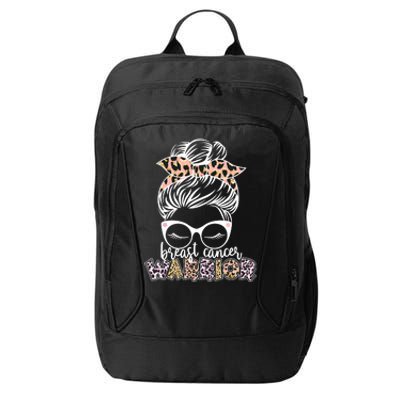 Cute Pink Leopard Print Breast Cancer Warrior City Backpack