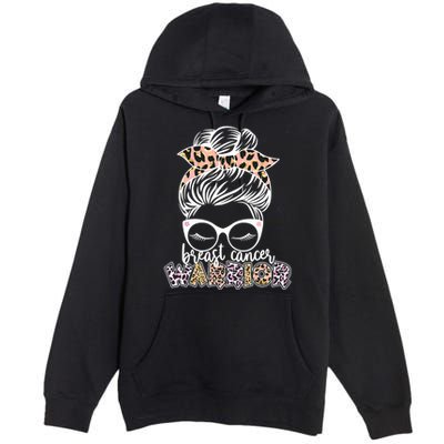 Cute Pink Leopard Print Breast Cancer Warrior Premium Pullover Hoodie