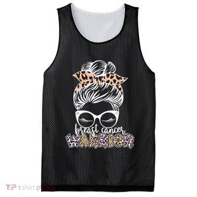 Cute Pink Leopard Print Breast Cancer Warrior Mesh Reversible Basketball Jersey Tank
