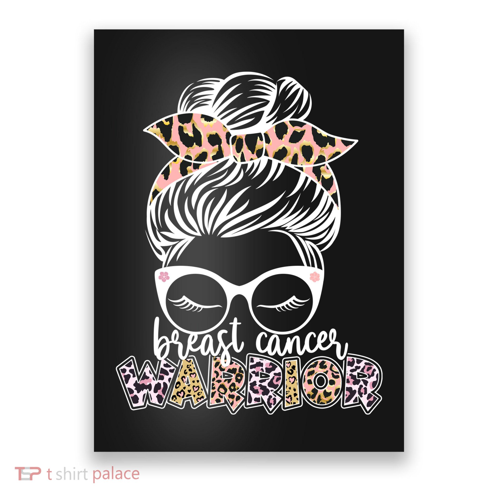 Cute Pink Leopard Print Breast Cancer Warrior Poster