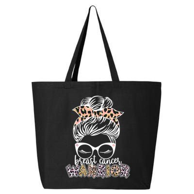 Cute Pink Leopard Print Breast Cancer Warrior 25L Jumbo Tote