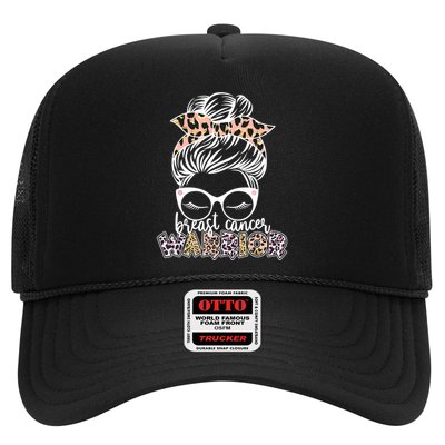 Cute Pink Leopard Print Breast Cancer Warrior Trucker Hat