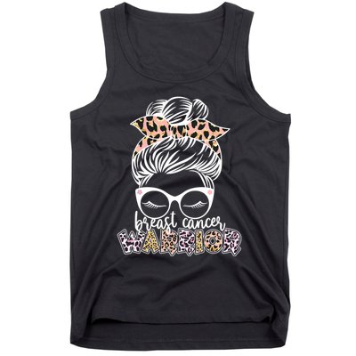 Cute Pink Leopard Print Breast Cancer Warrior Tank Top