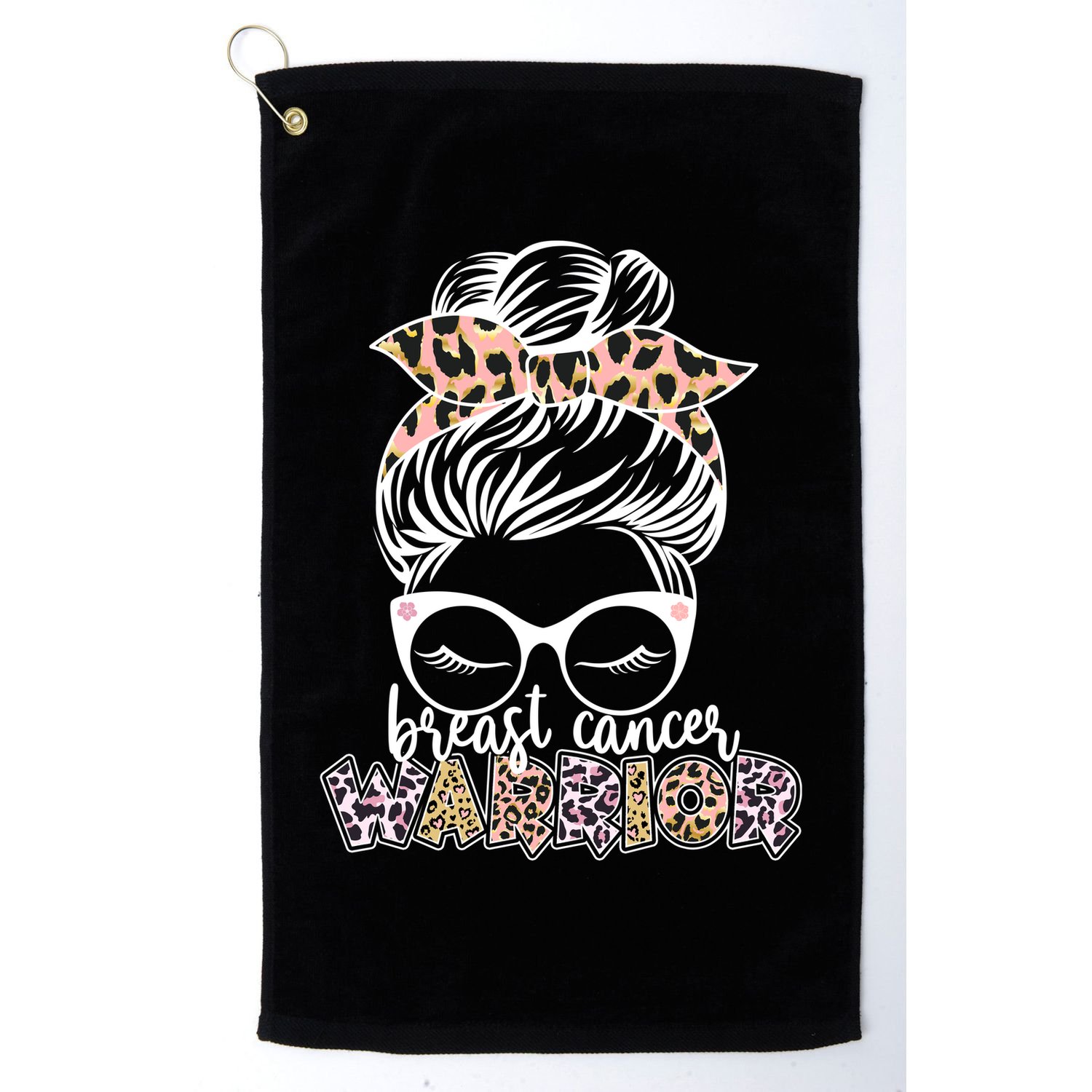 Cute Pink Leopard Print Breast Cancer Warrior Golf Towel