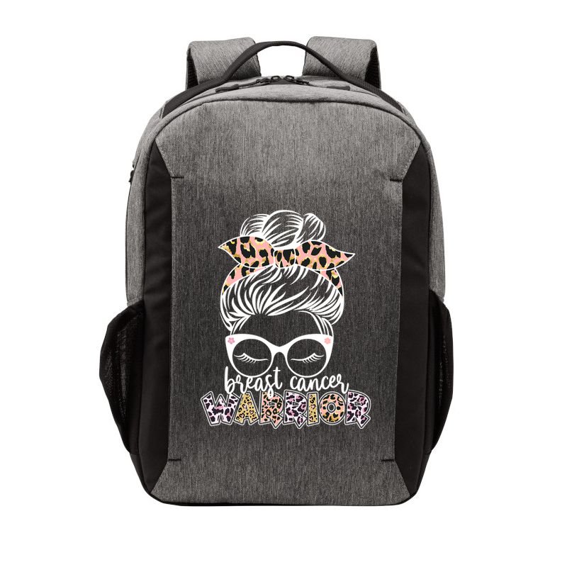 Cute Pink Leopard Print Breast Cancer Warrior Vector Backpack