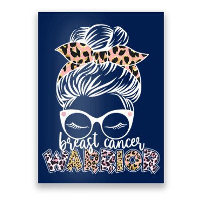 Cute Pink Leopard Print Breast Cancer Warrior Poster