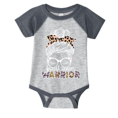 Cute Pink Leopard Print Breast Cancer Warrior Infant Baby Jersey Bodysuit