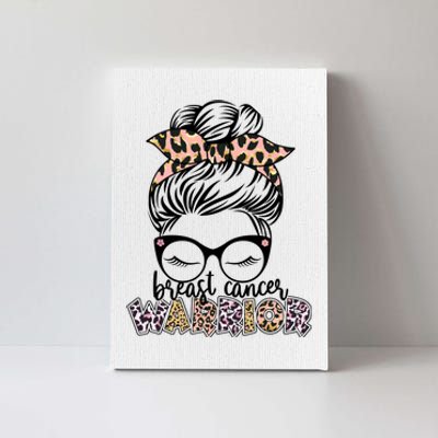 Cute Pink Leopard Print Breast Cancer Warrior Canvas