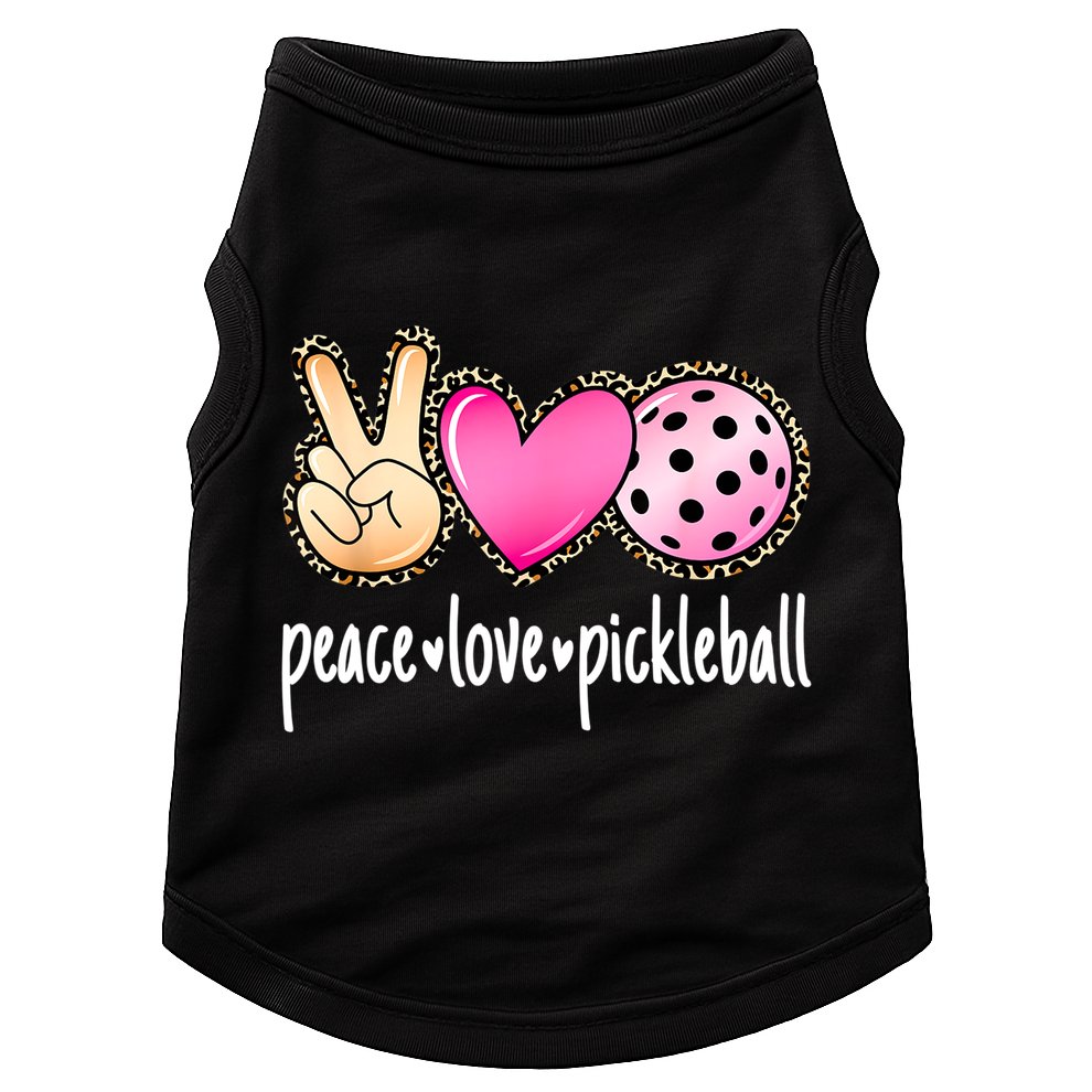 Cute Pickleballpeace Love Pickleball Lover Leopard Print Best Gift Doggie Tank
