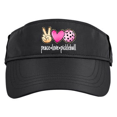 Cute Pickleballpeace Love Pickleball Lover Leopard Print Best Gift Adult Drive Performance Visor