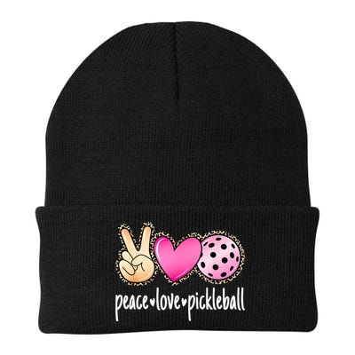 Cute Pickleballpeace Love Pickleball Lover Leopard Print Best Gift Beanie
