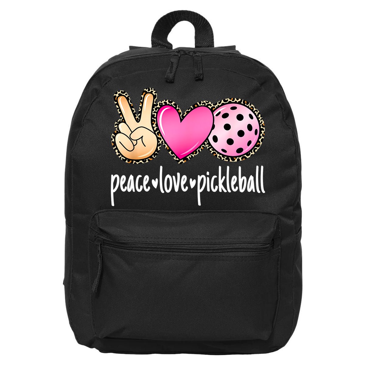Cute Pickleballpeace Love Pickleball Lover Leopard Print Best Gift 16 in Basic Backpack