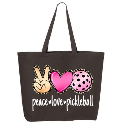 Cute Pickleballpeace Love Pickleball Lover Leopard Print Best Gift 25L Jumbo Tote