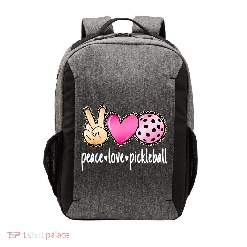 Cute Pickleballpeace Love Pickleball Lover Leopard Print Best Gift Vector Backpack