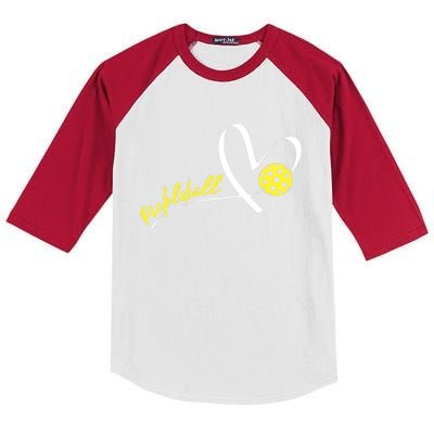 Cute Pickleball Lovers Funny Pickleball Players Gifts Kids Colorblock Raglan Jersey