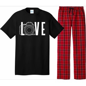 Cute Photography Love Text Camera For Photographer Gift Pajama Set