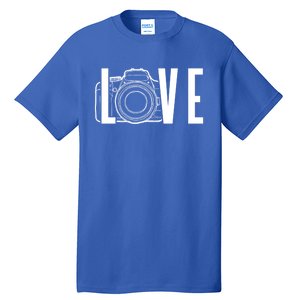 Cute Photography Love Text Camera For Photographer Gift Tall T-Shirt