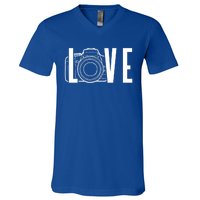 Cute Photography Love Text Camera For Photographer Gift V-Neck T-Shirt