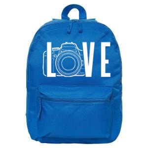 Cute Photography Love Text Camera For Photographer Gift 16 in Basic Backpack