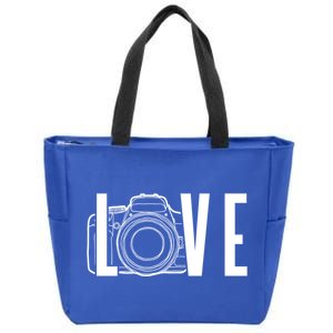 Cute Photography Love Text Camera For Photographer Gift Zip Tote Bag