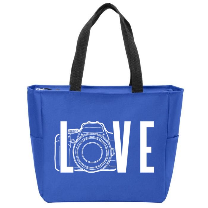 Cute Photography Love Text Camera For Photographer Gift Zip Tote Bag