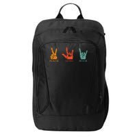 Classic Peace Love Rock Vintage Concert Band Rock Music City Backpack