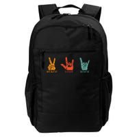 Classic Peace Love Rock Vintage Concert Band Rock Music Daily Commute Backpack