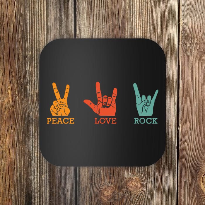 Classic Peace Love Rock Vintage Concert Band Rock Music Coaster